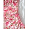 image:imageRoseSeek Girls Formal Cute Dresses Floral Mesh Ruched Mini Dress Spaghetti Strap Vacation Summer DressesBlue White