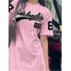 image:imageRoseSeek Girls Striped Number Graphic T Shirt Dress Short Sleeve Crewneck Summer A Line Jersey Mini DressMulticolor