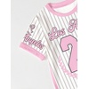 image:imageRoseSeek Girls Striped Number Graphic T Shirt Dress Short Sleeve Crewneck Summer A Line Jersey Mini DressMulticolor Print