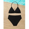 image:imageRoseSeek Girls Tie Dye Smocked 2 Piece Swimwear Sets Backless Halter Bikini Cute Brief Bathing SuitBlack