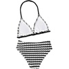 image:imageRoseSeek Girls Tie Dye Smocked 2 Piece Swimwear Sets Backless Halter Bikini Cute Brief Bathing SuitBlack Striped