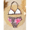 image:imageRoseSeek Girls Tie Dye Smocked 2 Piece Swimwear Sets Backless Halter Bikini Cute Brief Bathing SuitCoffee Brown