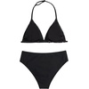 image:imageRoseSeek Girls Tie Dye Smocked 2 Piece Swimwear Sets Backless Halter Bikini Cute Brief Bathing SuitFloral Black