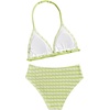 image:imageRoseSeek Girls Tie Dye Smocked 2 Piece Swimwear Sets Backless Halter Bikini Cute Brief Bathing SuitGreen Striped