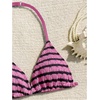 image:imageRoseSeek Girls Tie Dye Smocked 2 Piece Swimwear Sets Backless Halter Bikini Cute Brief Bathing SuitHot Pink and Black