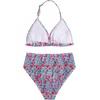 image:imageRoseSeek Girls Tie Dye Smocked 2 Piece Swimwear Sets Backless Halter Bikini Cute Brief Bathing SuitMulticolor Red