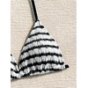 image:imageRoseSeek Girls Tie Dye Smocked 2 Piece Swimwear Sets Backless Halter Bikini Cute Brief Bathing SuitStriped Black and White