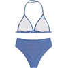 image:imageRoseSeek Girls Tie Dye Smocked 2 Piece Swimwear Sets Backless Halter Bikini Cute Brief Bathing SuitStriped Blue