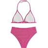image:imageRoseSeek Girls Tie Dye Smocked 2 Piece Swimwear Sets Backless Halter Bikini Cute Brief Bathing SuitStriped Hot Pink