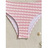 image:imageRoseSeek Girls Tie Dye Smocked 2 Piece Swimwear Sets Backless Halter Bikini Cute Brief Bathing SuitStriped Pink
