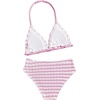 image:imageRoseSeek Girls Tie Dye Smocked 2 Piece Swimwear Sets Backless Halter Bikini Cute Brief Bathing SuitStriped Purple