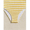 image:imageRoseSeek Girls Tie Dye Smocked 2 Piece Swimwear Sets Backless Halter Bikini Cute Brief Bathing SuitStriped Yellow