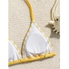 image:imageRoseSeek Girls Tie Dye Smocked 2 Piece Swimwear Sets Backless Halter Bikini Cute Brief Bathing SuitStriped Yellow