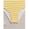 image:imageRoseSeek Girls Tie Dye Smocked 2 Piece Swimwear Sets Backless Halter Bikini Cute Brief Bathing SuitStriped Yellow and White