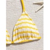 image:imageRoseSeek Girls Tie Dye Smocked 2 Piece Swimwear Sets Backless Halter Bikini Cute Brief Bathing SuitStriped Yellow and White