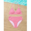 image:imageRoseSeek Girls Tie Dye Smocked 2 Piece Swimwear Sets Backless Halter Bikini Cute Brief Bathing SuitWatermelon Pink