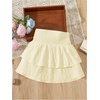image:imageRoseSeek Girls Tiered Layer Shirred Boho Smocked Skirts Casual Cute High Waisted Pleated Ruffle Flowy Elastic SkirtsApricot