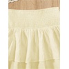 image:imageRoseSeek Girls Tiered Layer Shirred Boho Smocked Skirts Casual Cute High Waisted Pleated Ruffle Flowy Elastic SkirtsApricot