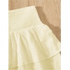 image:imageRoseSeek Girls Tiered Layer Shirred Boho Smocked Skirts Casual Cute High Waisted Pleated Ruffle Flowy Elastic SkirtsApricot
