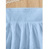 image:imageRoseSeek Girls Tiered Layer Shirred Boho Smocked Skirts Casual Cute High Waisted Pleated Ruffle Flowy Elastic SkirtsBright Blue