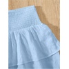 image:imageRoseSeek Girls Tiered Layer Shirred Boho Smocked Skirts Casual Cute High Waisted Pleated Ruffle Flowy Elastic SkirtsBright Blue