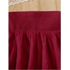 image:imageRoseSeek Girls Tiered Layer Shirred Boho Smocked Skirts Casual Cute High Waisted Pleated Ruffle Flowy Elastic SkirtsBurgundy