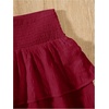 image:imageRoseSeek Girls Tiered Layer Shirred Boho Smocked Skirts Casual Cute High Waisted Pleated Ruffle Flowy Elastic SkirtsBurgundy