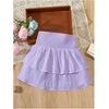 image:imageRoseSeek Girls Tiered Layer Shirred Boho Smocked Skirts Casual Cute High Waisted Pleated Ruffle Flowy Elastic SkirtsMauve Purple