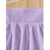 image:imageRoseSeek Girls Tiered Layer Shirred Boho Smocked Skirts Casual Cute High Waisted Pleated Ruffle Flowy Elastic SkirtsMauve Purple