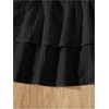 image:imageRoseSeek Girls Tiered Layer Shirred Boho Smocked Skirts Casual Cute High Waisted Pleated Ruffle Flowy Elastic SkirtsPure Black