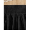 image:imageRoseSeek Girls Tiered Layer Shirred Boho Smocked Skirts Casual Cute High Waisted Pleated Ruffle Flowy Elastic SkirtsPure Black