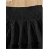 image:imageRoseSeek Girls Tiered Layer Shirred Boho Smocked Skirts Casual Cute High Waisted Pleated Ruffle Flowy Elastic SkirtsPure Black