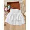 image:imageRoseSeek Girls Tiered Layer Shirred Boho Smocked Skirts Casual Cute High Waisted Pleated Ruffle Flowy Elastic SkirtsWhite