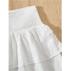 image:imageRoseSeek Girls Tiered Layer Shirred Boho Smocked Skirts Casual Cute High Waisted Pleated Ruffle Flowy Elastic SkirtsWhite