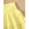 image:imageRoseSeek Girls Tiered Layer Shirred Boho Smocked Skirts Casual Cute High Waisted Pleated Ruffle Flowy Elastic SkirtsYellow
