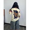 image:imageRoseSeek Jersey Shirts for Women Graphic Color Block Racing T Shirt Short Sleeve Crewneck Football Jerseys TShirtApricot
