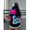 image:imageRoseSeek Jersey Shirts for Women Graphic Color Block Racing T Shirt Short Sleeve Crewneck Football Jerseys TShirtSolid Hot Pink