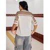 image:imageRoseSeek Jersey Shirts for Women Number Graphic Print Mesh Color Block V Neck Short Sleeve Football Jerseys TShirtApricot Brown