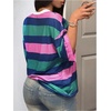 image:imageRoseSeek Jersey Shirts for Women Number Graphic Print Mesh Color Block V Neck Short Sleeve Football Jerseys TShirtGreen and Pink