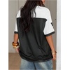 image:imageRoseSeek Jersey Shirts for Women Number Graphic Print Mesh Color Block V Neck Short Sleeve Football Jerseys TShirtMesh Black and White