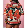image:imageRoseSeek Jersey Shirts for Women Number Graphic Print Mesh Color Block V Neck Short Sleeve Football Jerseys TShirtMulticolor Camo