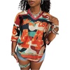image:imageRoseSeek Jersey Shirts for Women Number Graphic Print Mesh Color Block V Neck Short Sleeve Football Jerseys TShirtMulticolor Camo