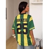 image:imageRoseSeek Jersey Shirts for Women Number Graphic Print Mesh Color Block V Neck Short Sleeve Football Jerseys TShirtNumber Yellow Green