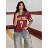 image:imageRoseSeek Jersey Shirts for Women Number Graphic Print Mesh Color Block V Neck Short Sleeve Football Jerseys TShirtRed and Yellow