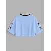 image:imageRoseSeek Jersey Shirts for Women Number Print V Neck Mesh Cropped Jersey Y2k Oversized Tshirts StreetwearBlue Black