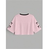 image:imageRoseSeek Jersey Shirts for Women Number Print V Neck Mesh Cropped Jersey Y2k Oversized Tshirts StreetwearPink
