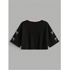 image:imageRoseSeek Jersey Shirts for Women Number Print V Neck Mesh Cropped Jersey Y2k Oversized Tshirts StreetwearPink and Black
