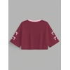 image:imageRoseSeek Jersey Shirts for Women Number Print V Neck Mesh Cropped Jersey Y2k Oversized Tshirts StreetwearRed Pink