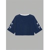 image:imageRoseSeek Jersey Shirts for Women Number Print V Neck Mesh Cropped Jersey Y2k Oversized Tshirts StreetwearRoyal Blue