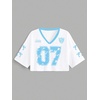 image:imageRoseSeek Jersey Shirts for Women Number Print V Neck Mesh Cropped Jersey Y2k Oversized Tshirts StreetwearWhite Blue